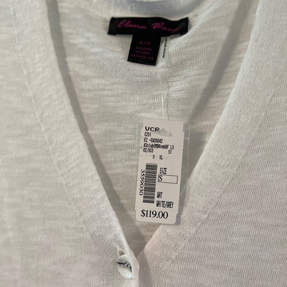 Cardigan/Sweater, Light weight, White, shades of Gray, Size S - Picture 3 of 4